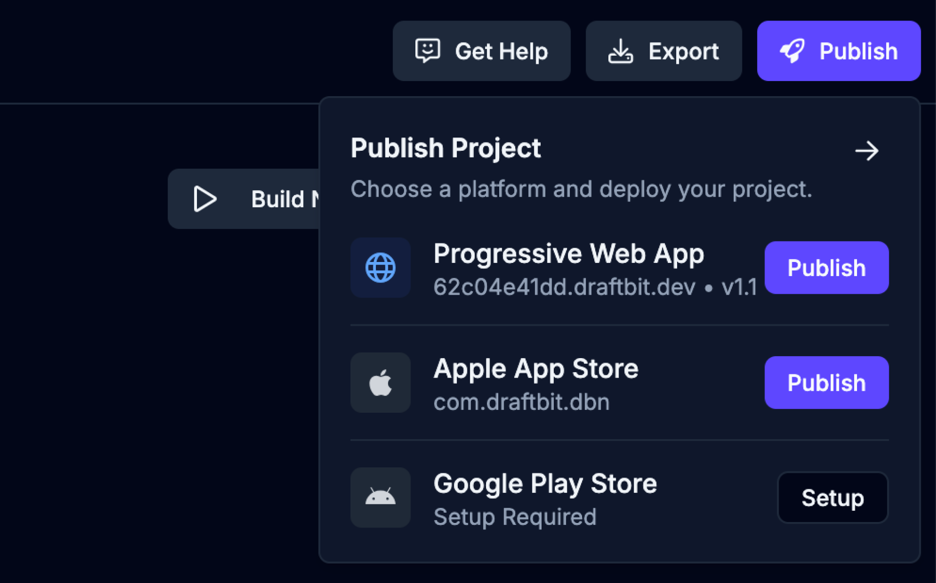 Publish Dropdown