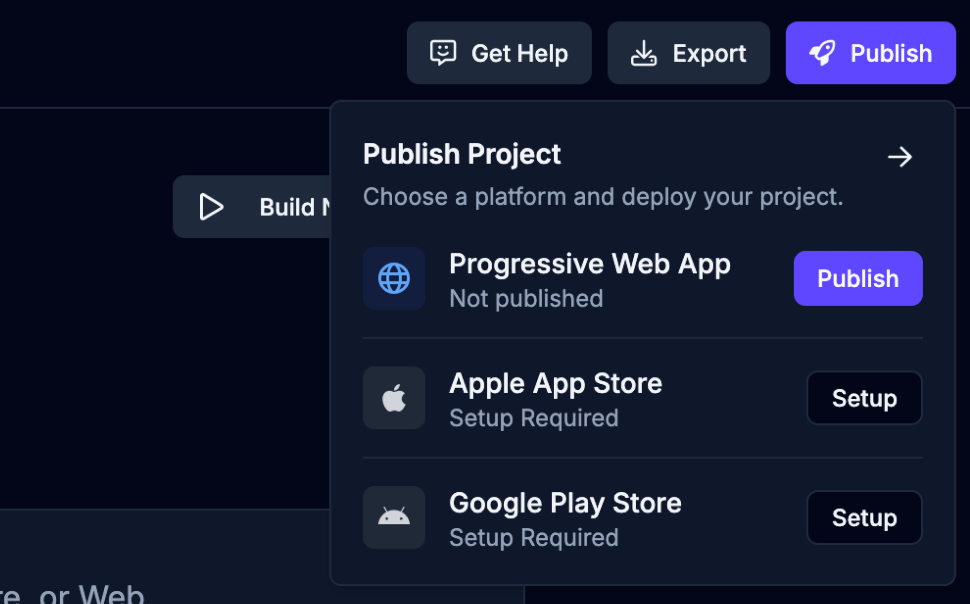 Publish Dropdown